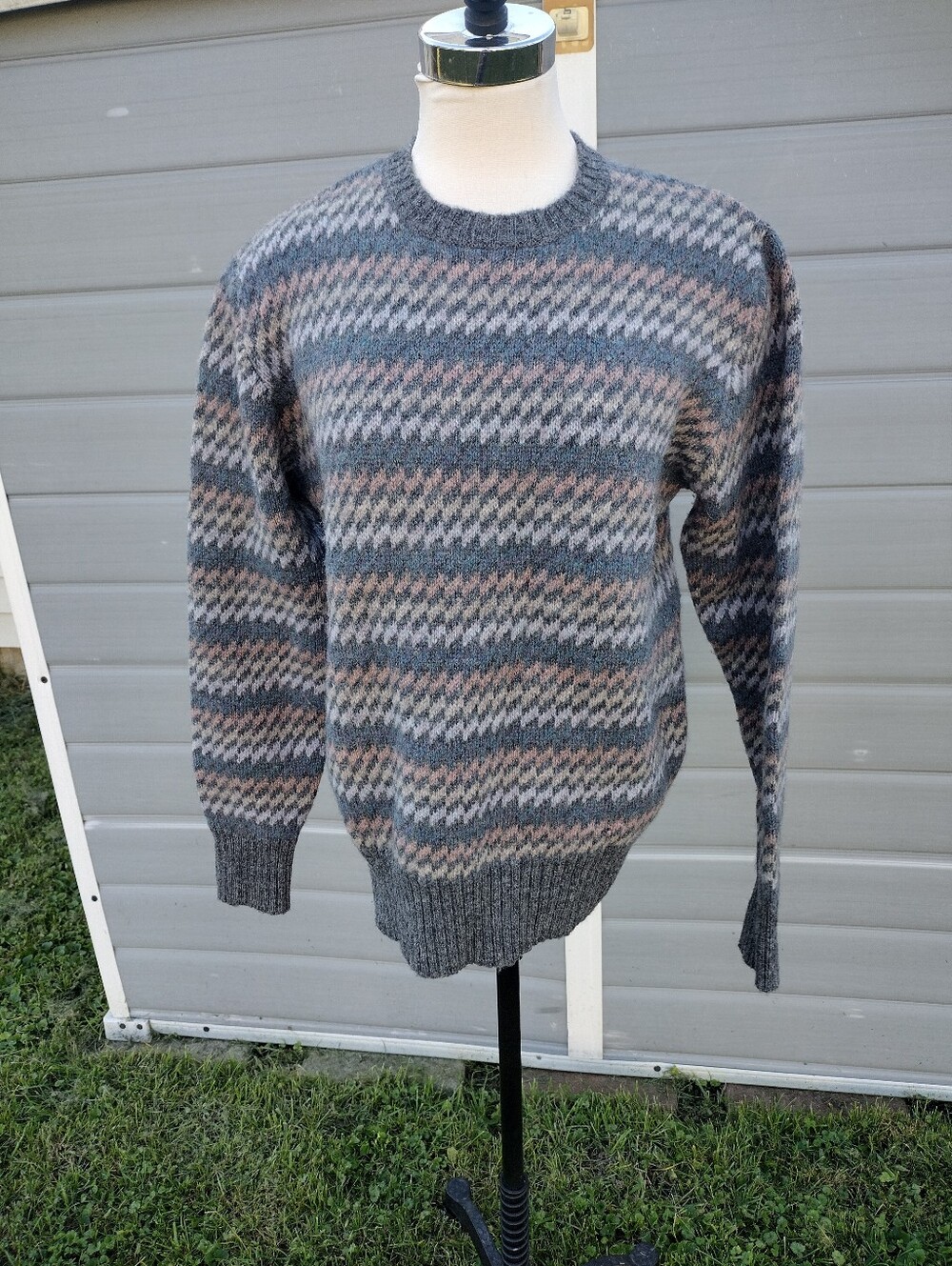 VTG Chaps Ralph Lauren Shetland Wool Sweater Men M Crewneck Preppy 90s